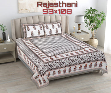 100%pure cotton traditional design bedsheet with 2 pillow cover