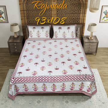 100%pure cotton traditional design bedsheet with 2 pillow cover
